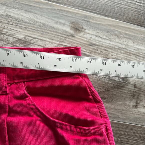 Vintage‎ 80s Lee Bright Pink Jeans Womens 28" Corduroy Wide Leg Mom Fit Pants - Picture 3 of 10